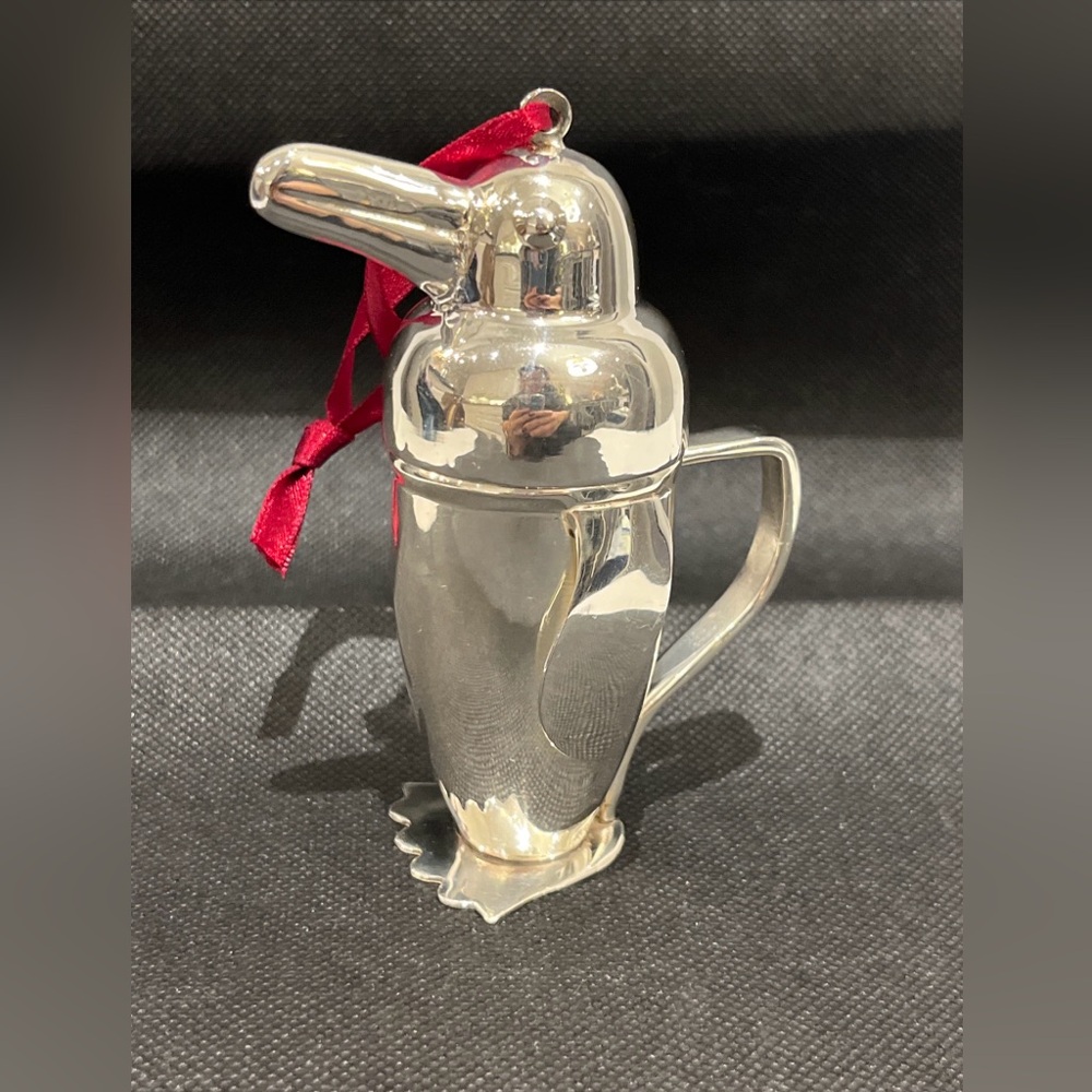 RESTORATION Hardware Stainless Steel Penguin Cocktail Shaker 4" Ornament